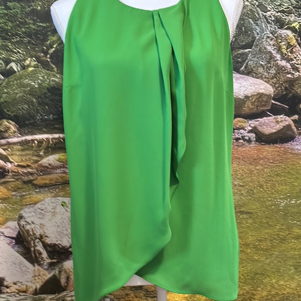 Vibrant Green Sleeveless Blouse